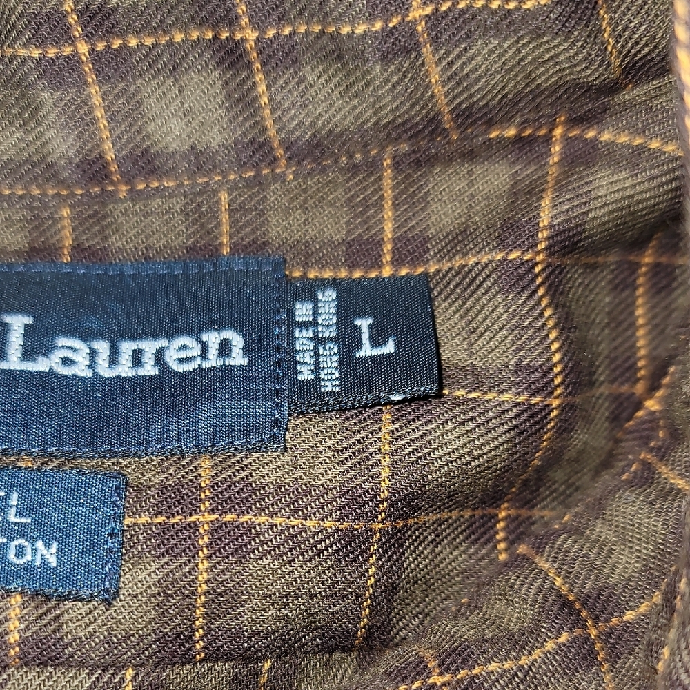 Ralph Lauren Orange Brown Casual Button Down Shirt - Picture 14 of 14